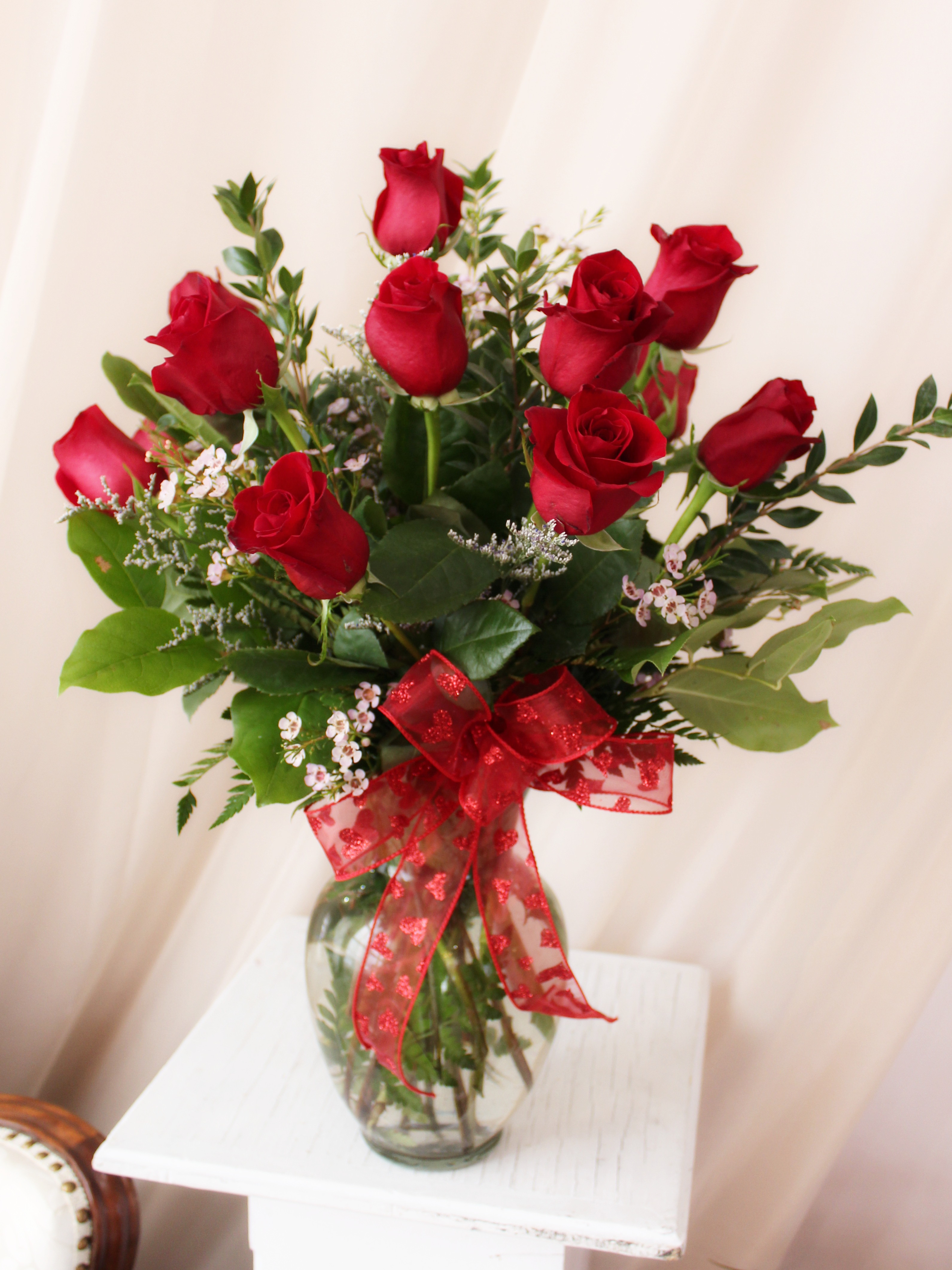 Dozen Rose Vase Arrangement